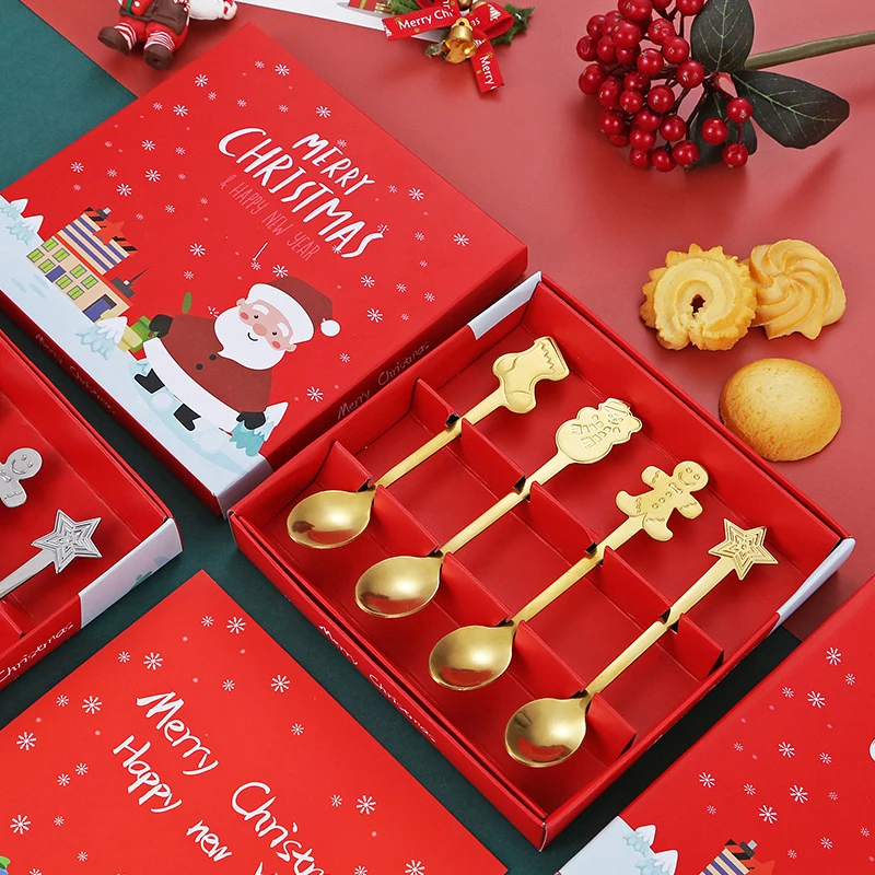 

Christmas Decorations For Home Christmas Table Decor Stainless Coffee Spoons Xmas Tree New Year 2024 Festival Supply Accessories