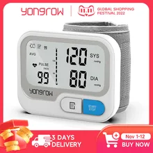 Yongrow Automatic Digital Wrist Blood Pressure Monitor Sphygmomanometer Tonometer Tensiometer Heart Rate Pulse Meter BP Monitor