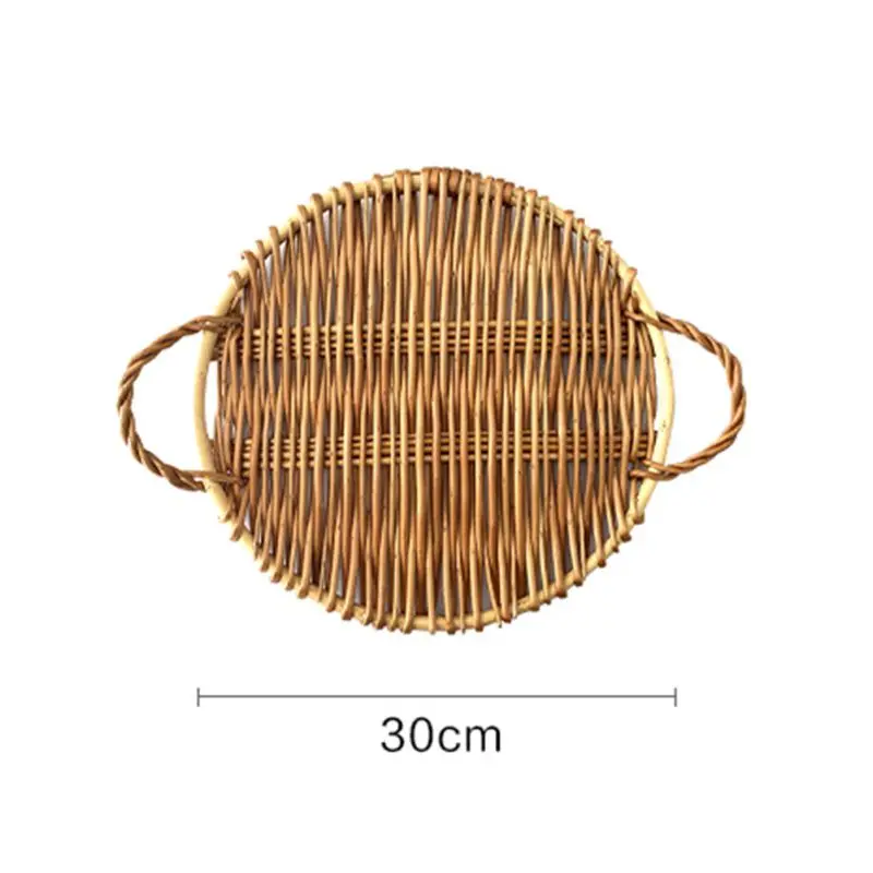 

China Shandong Qi Liu Classic Rattan Storage Tray Kitchen Storage Dishes for Serving Breadbasket Buffet Presentation Tray