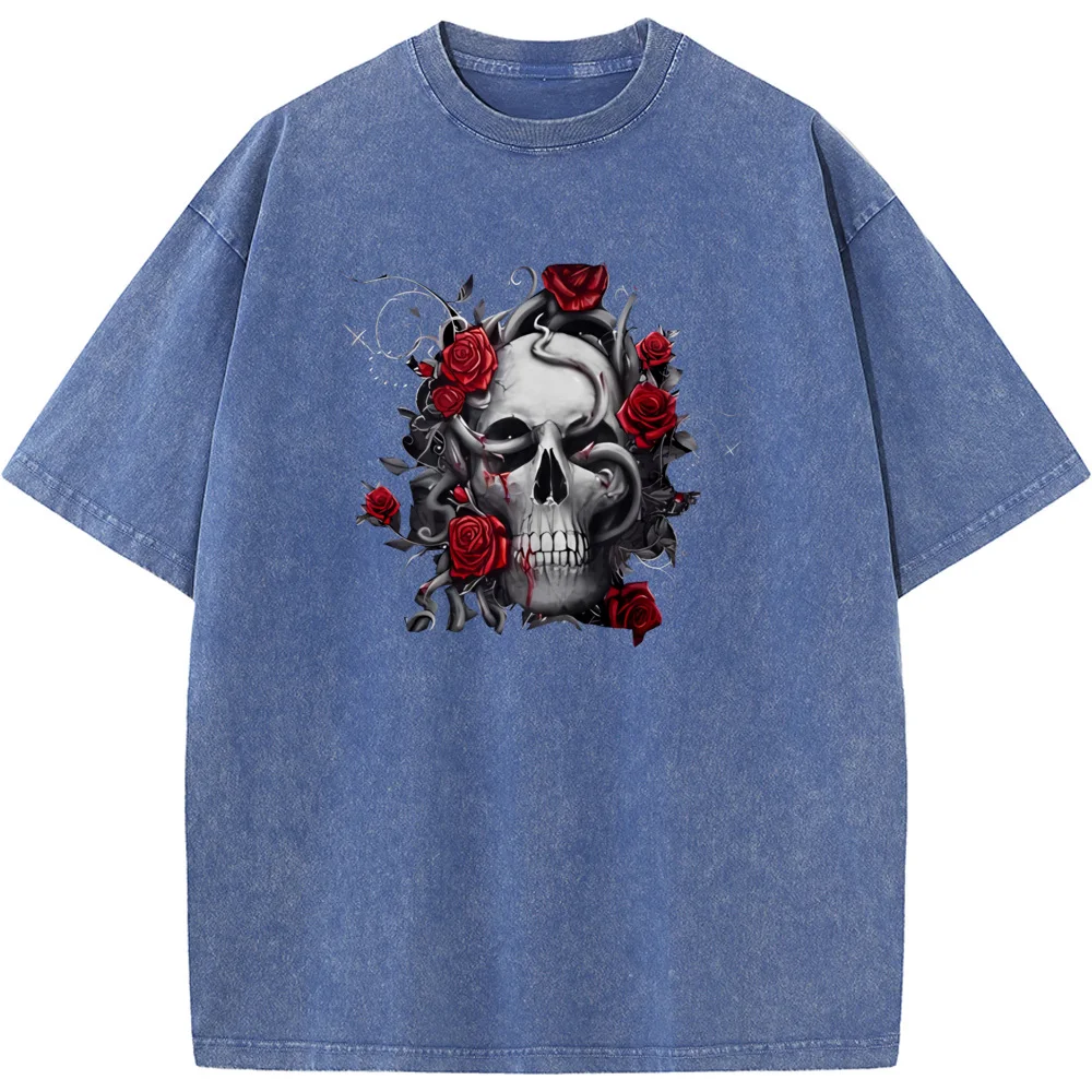 Мужская футболка в стиле хип-хоп промытая вареного старого стиля топ для