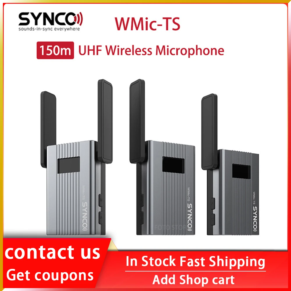 

SYNCO WMic-TS Mini UHF Wireless Microphone System Transmitter Receiver set 150m Wireless lapel Mic for studio video Recording