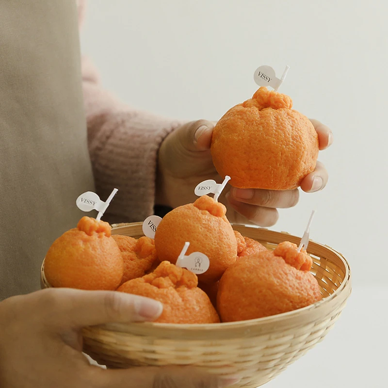 Современные ароматические свечи из соевого воска оранжевого цвета креативные