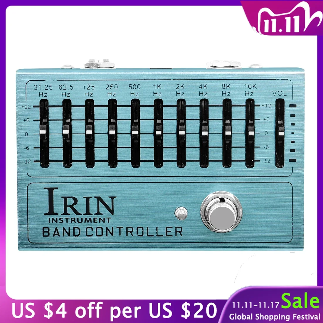 

IRIN AN-40 Guitar Controller Equalizer 10 Band Electric Guitar Pedal Effect EQ Pedals Guitar Bass Parts Accessories