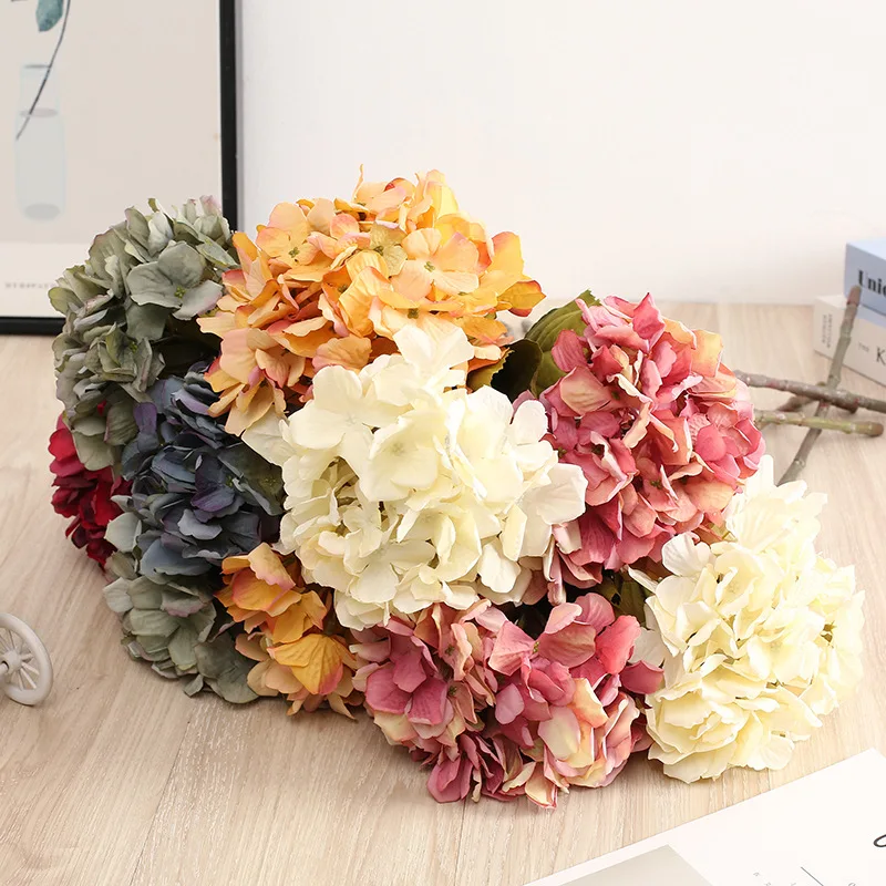 

Artificial Silk Oil Painting Hydrangea Wedding Bride Holding Flower Road Lead Flowers Arrangement Home Hotel Garden Decoration
