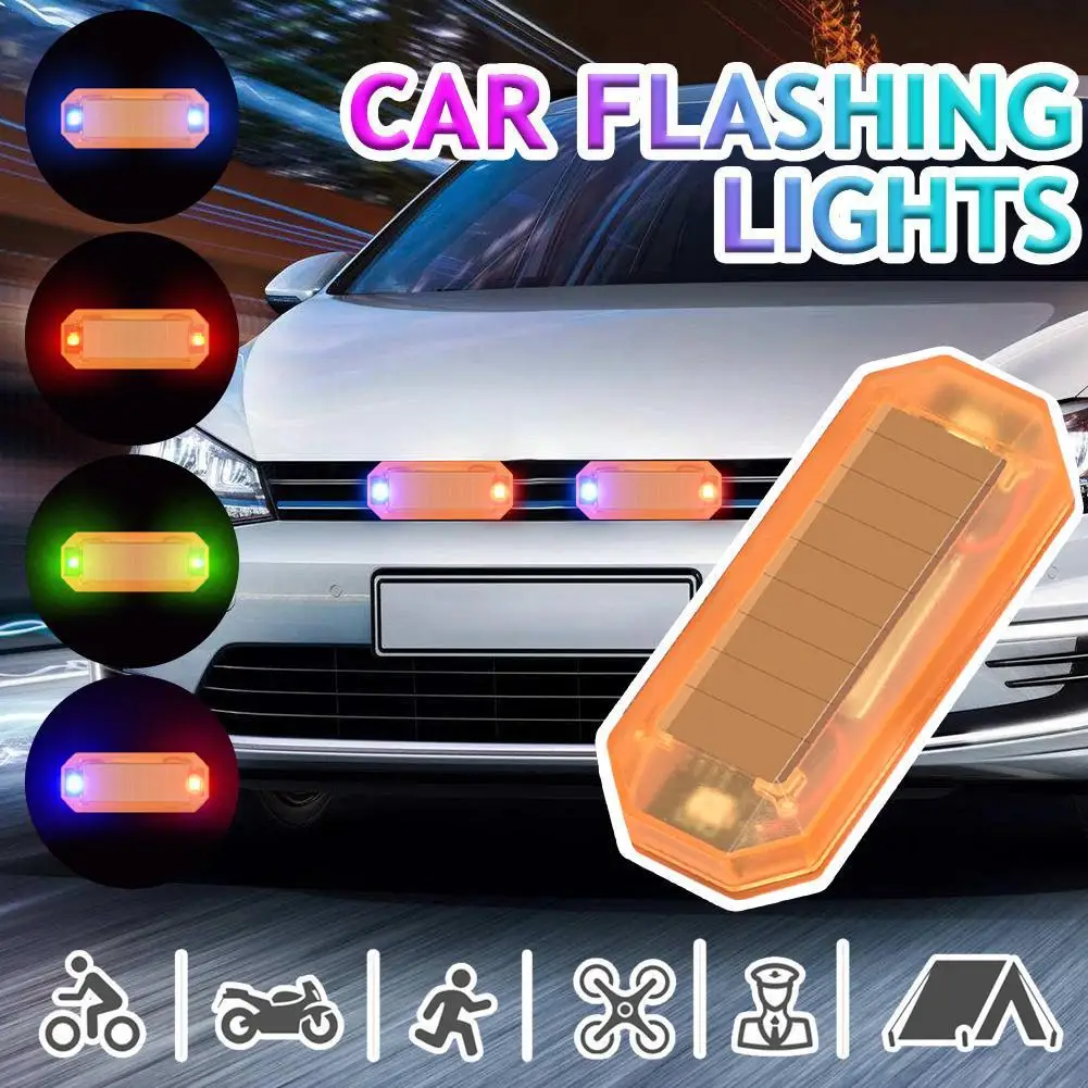 

Car Solar LED Mini Warning Light Night Ride for Motorcycle Electric Vehicle Bicycle Tail Light Anti-rear Strobe Warning Light