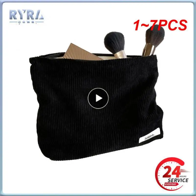 

1~7PCS Large female Leopard makeup skincare bag Canvas waterproof zipper makeup bag Travel wash makeup organizer beauty case