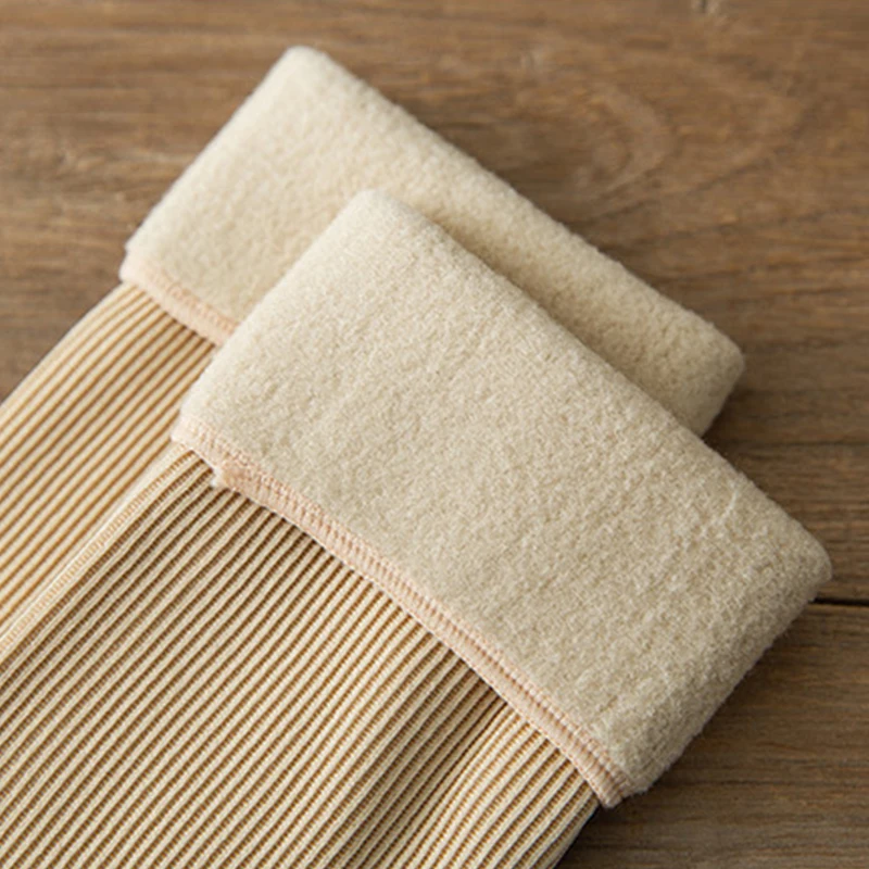 Fashion Solid Color Autumn Winter New Cotton Men Women Vertical Strips Middle Tube Socks Unisex Velvet Thick Warm Socks