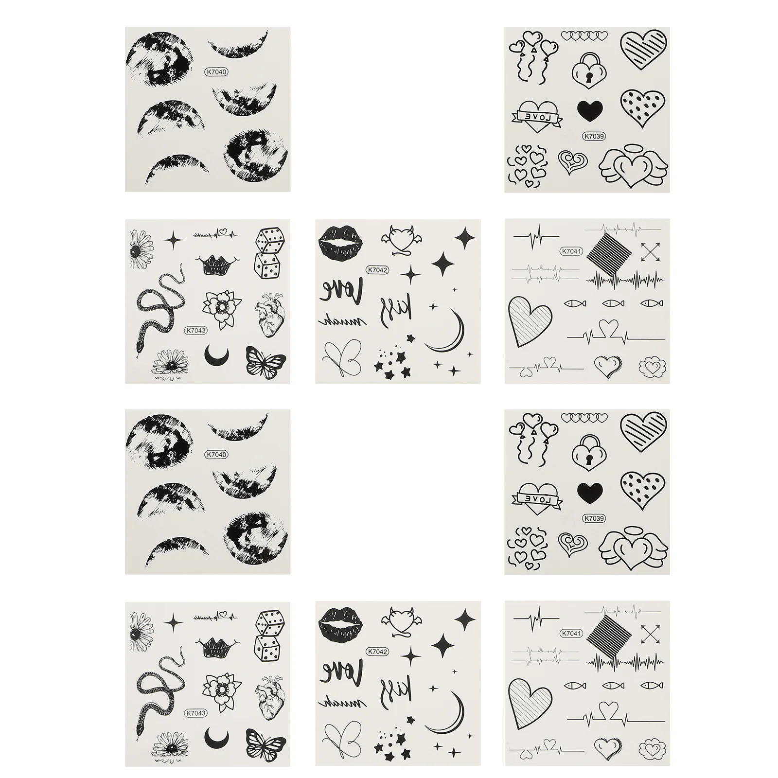 

10 Pcs Adult Stickers Sweatproof Temporary Removable Tattoos Decals Lovely Lover Pvc Waterproof Miss