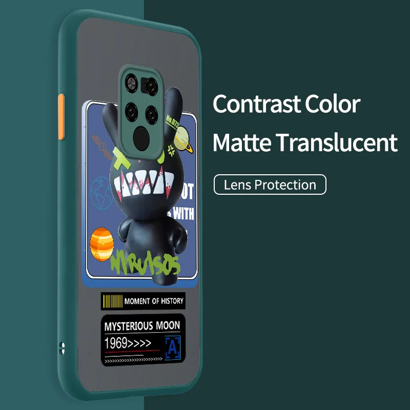 

Translucent Matte Phone Case for Huawei Mate 9 30 30E 40E 40 Pro Plus Astronaut Hard PC Armor Case Lens Protector Back Cover