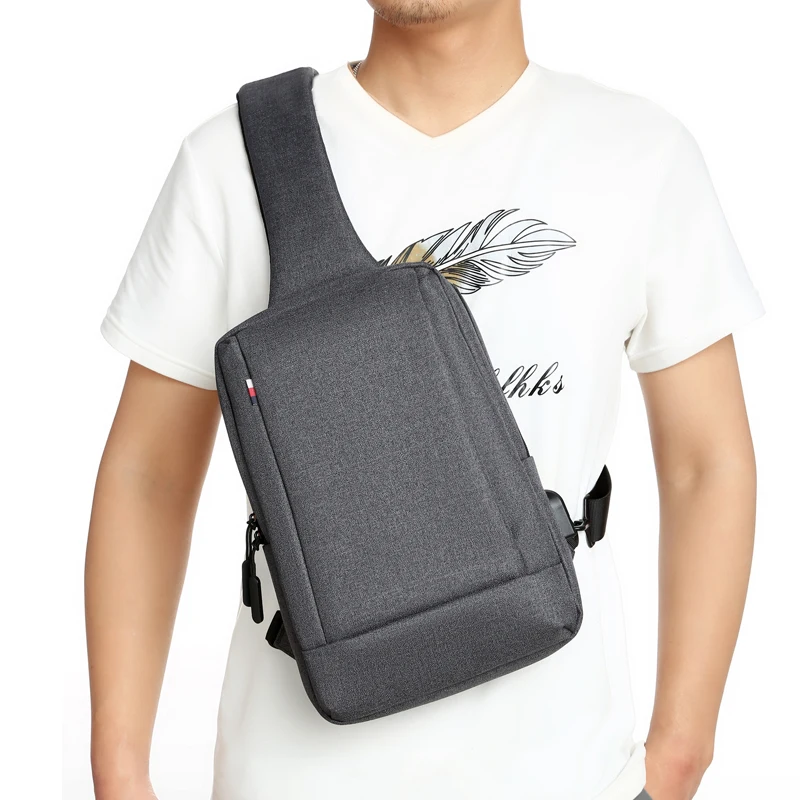 Мужская нагрудная сумка с защитой от кражи модные большие мессенджеры на плечо