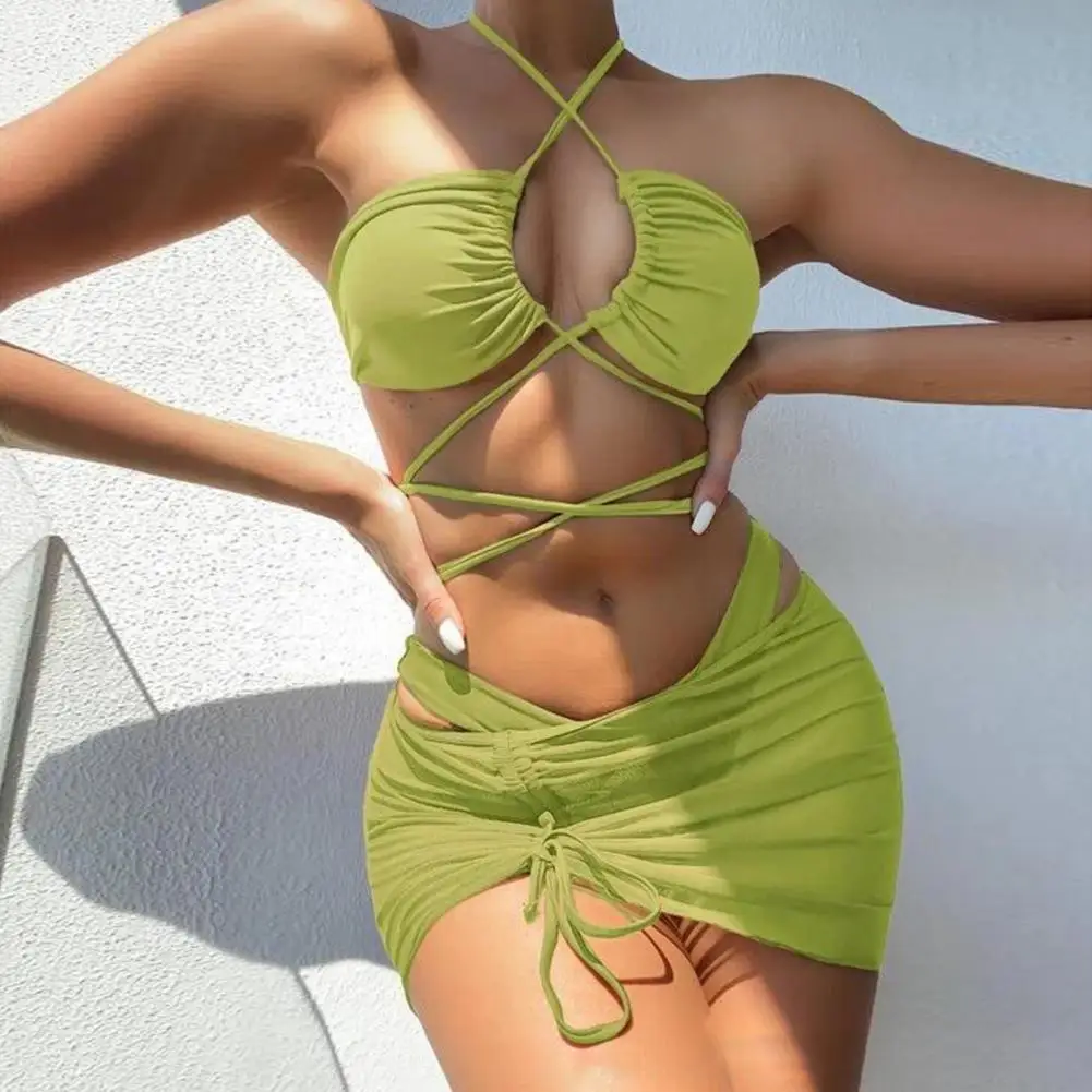 Быстросохнущий купальный костюм с завышенной талией 3 шт./компл. |