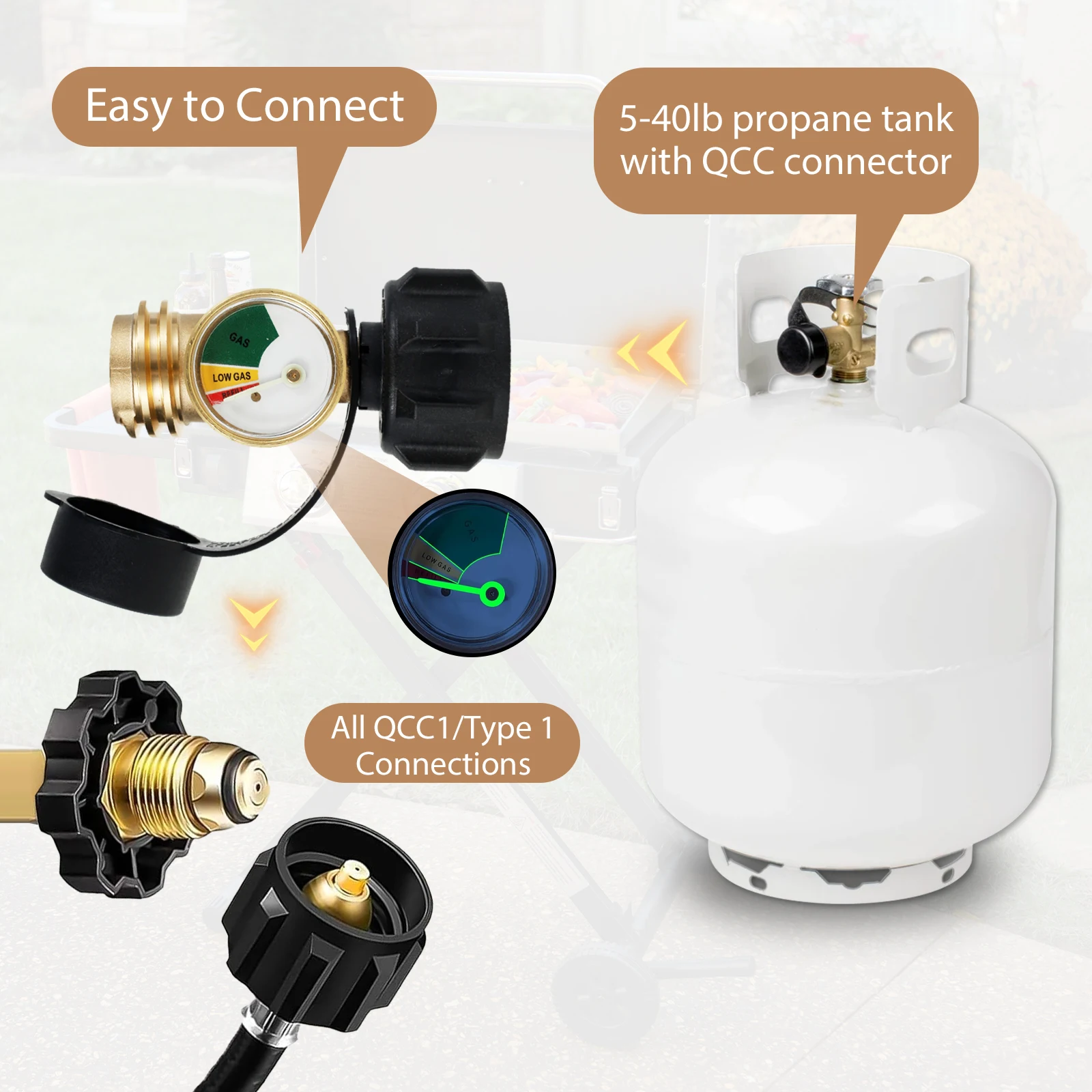 Пропорное Метри С Поворотным Индикатором Адаптер Для Кемпинга Mesa Gás Qcc1/1 Medidor De