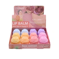 wholesale 12pcs rose kawaii lip balm set natural plant moisturizing smoth lip balm lips care girl kids gifts