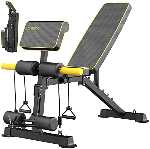 

Weight Bench,Utility Strength Training Bench Load 650 lbs for Full Body Workout Incline Decline Bench with Fast Folding- New Ver