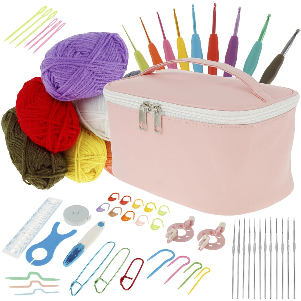 

60Pcs Crochet Hook Kit With Storage Bag Crochet Hooks Set DIY Knitting Tools Crochet Needles Weave Yarn Kits For Sweaters