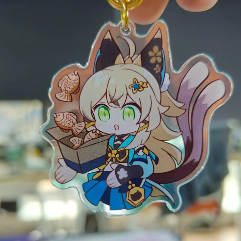 

Key Chain for Men Kiri Anime KeyChain Women Key Ring Acrylic Car Keyring Party Pendant Japan Cos Boy Kid Gift Genshin Impact Toy