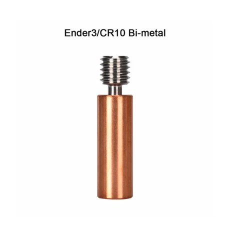 Полностью металлический биметаллический тепловой разрыв, медь, титан TC4 горло, высокая температура для Creality 3D Printer CR10 Ender 3 V2 Ender3 Pro, 2 шт.