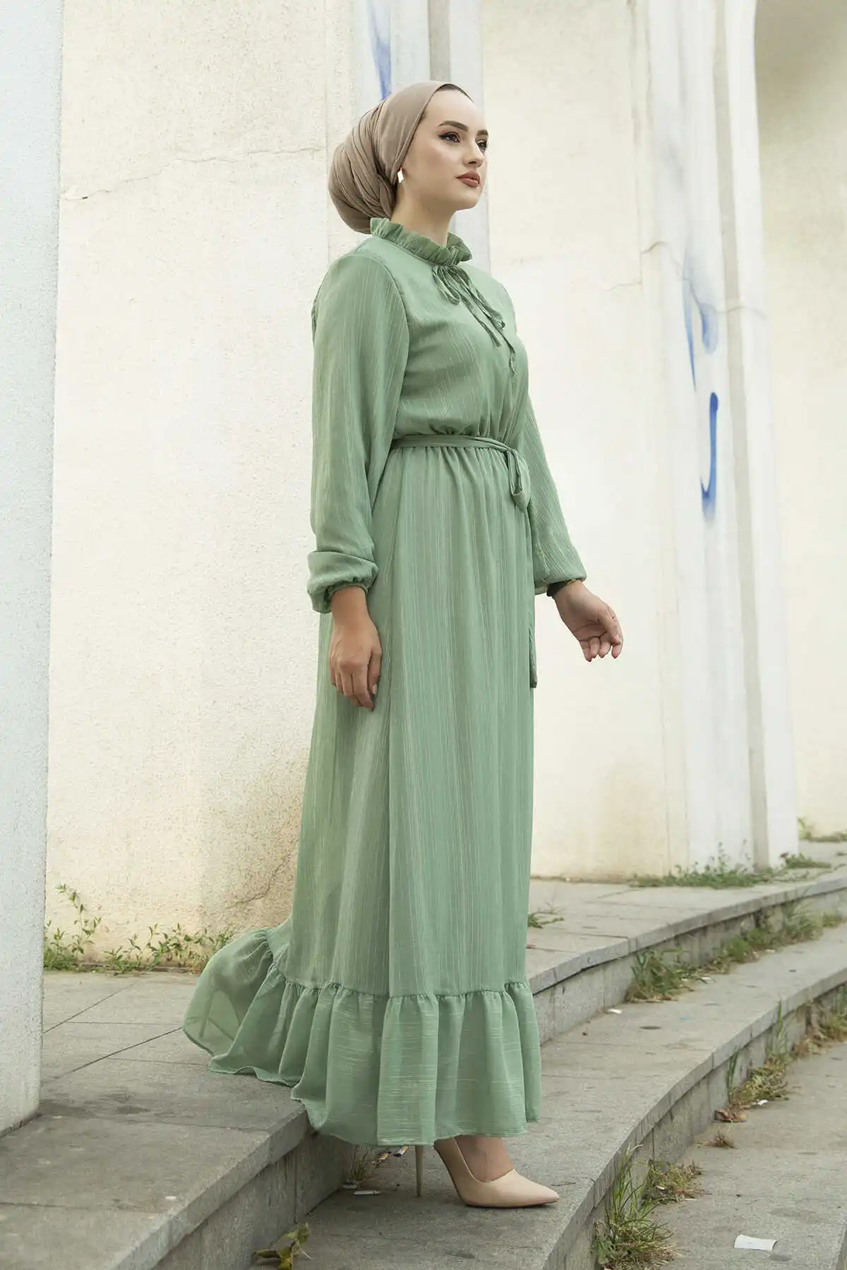 Светящиеся вечерние платья, зеленые осенне-зимние аксессуары 2021, головной платок, Исламская Турция