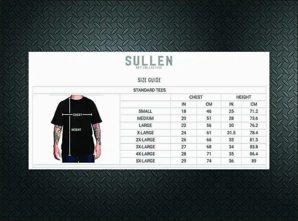Мужская футболка Sullen Pin Up Street Life Rock Gothic Americana Tattoo Art BROKEN HEART