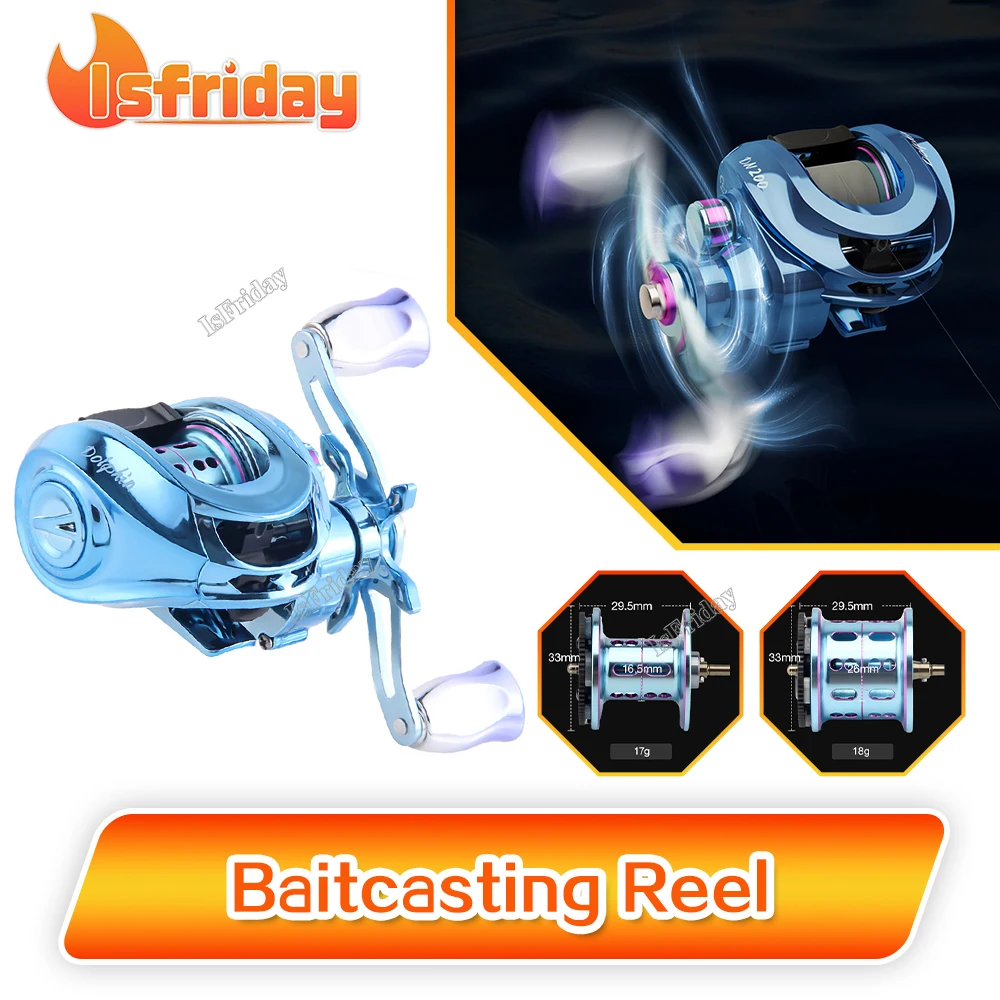

Baitcasting Reel 7.2:1 Baitcasting Fishing Reel Left Right Hand Baitcasting Reel Brake System 8kg Drag Wheel Bait Casting