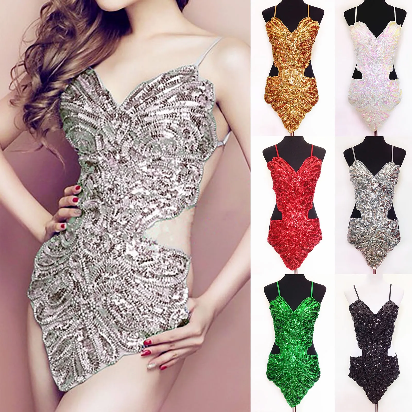 

Casual Teal Dresses for Women Flashy Hip Women's Sexy Dress All Sequined Embellished Sequins Women Midi Dresses for Women Summer