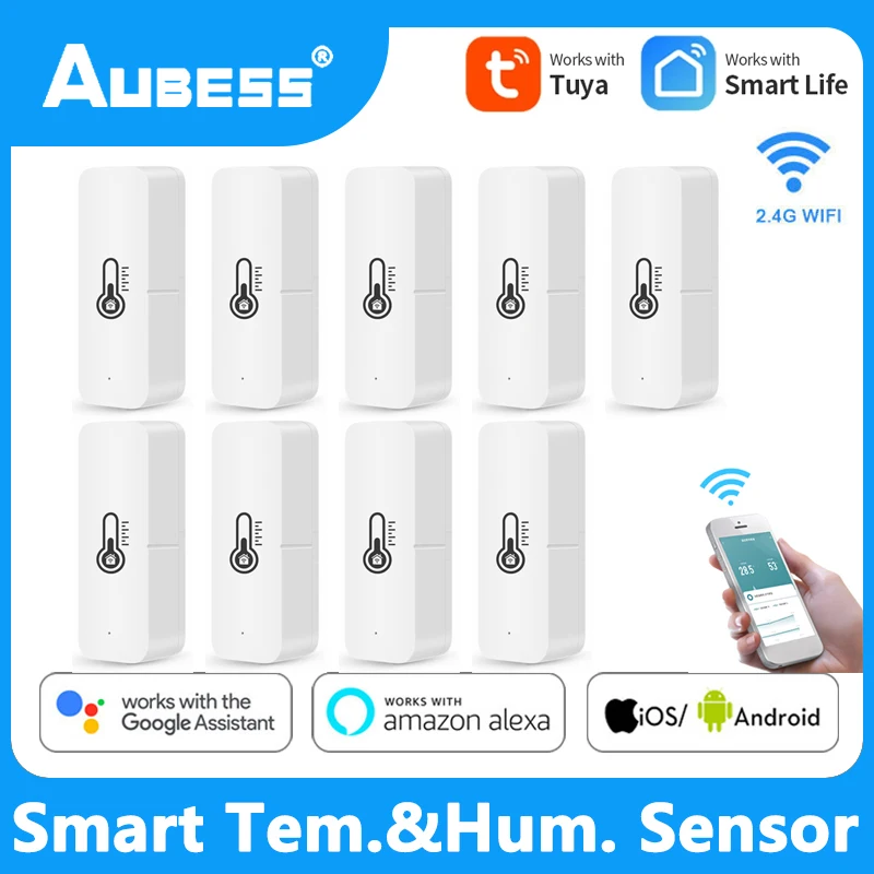 Датчик температуры и влажности Tuya Wi-Fi комнатный гигрометр термометр детектор не