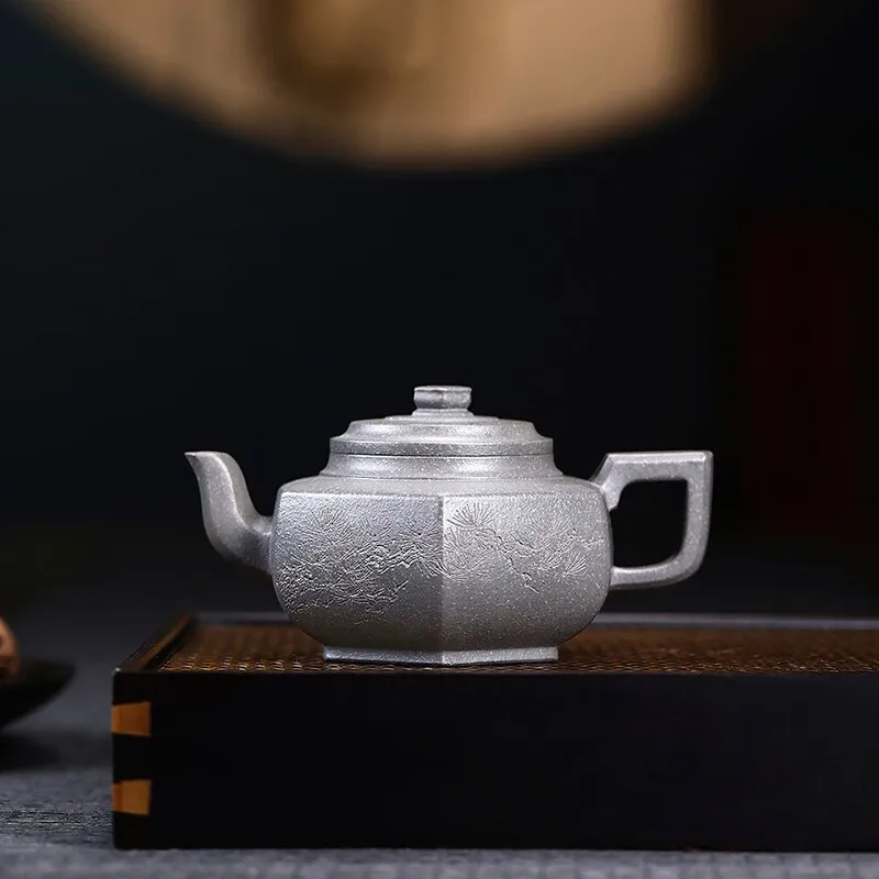 

[Changtao] строительный Глиняный Чайник из глины, знаменитый Тао Шуньцин ручной работы Hermashi серый шестигранный Xuehua 300cc