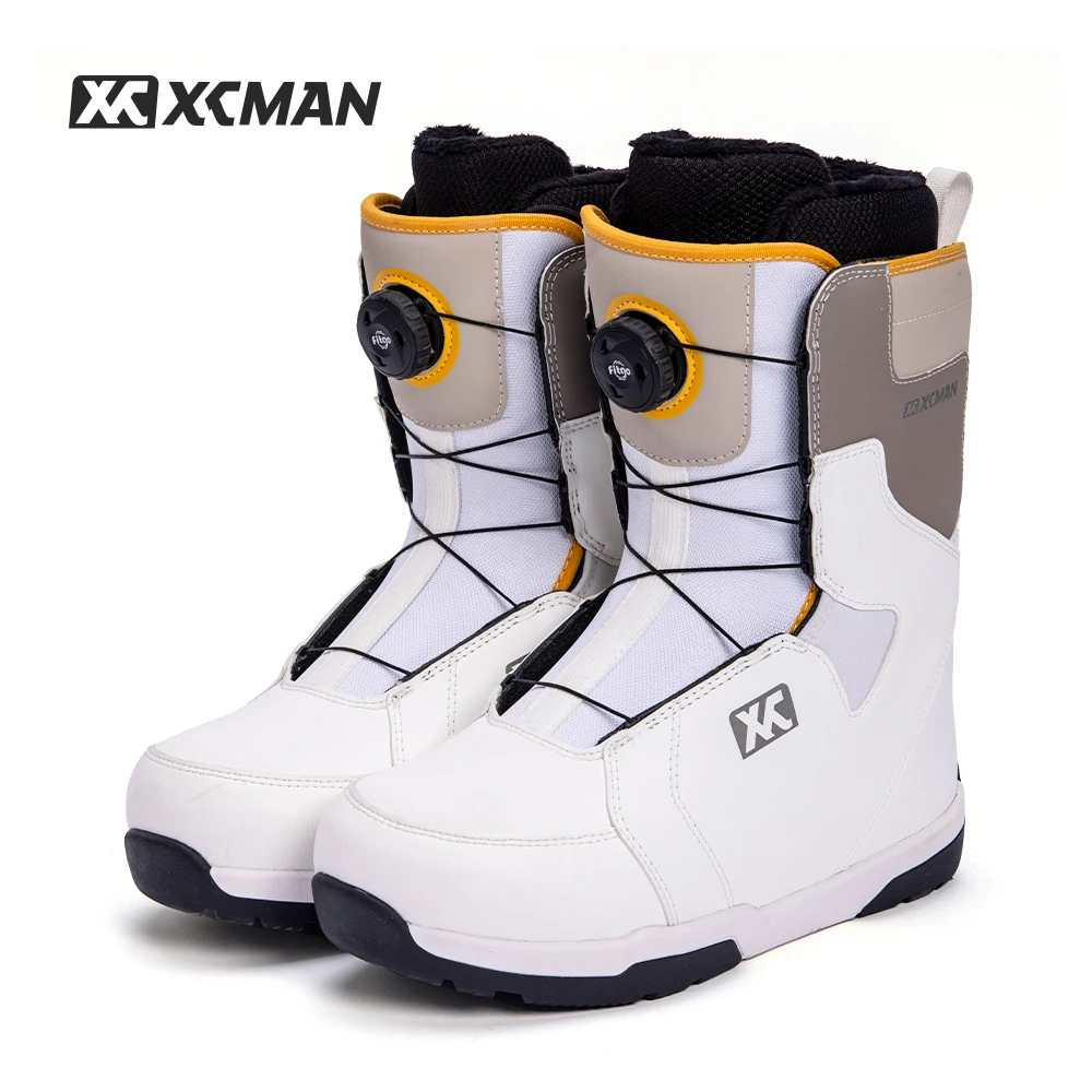 XCMAN Professional Ski Shoes Warm Waterproof Snowboard Boots Non-Slip Leather Breathable Snow Ski Boots Ski Equipment