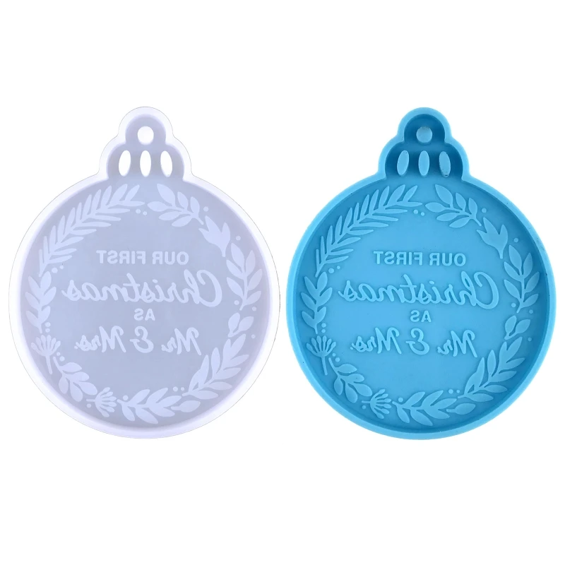 

Shiny Glossy Silicone Molds Christmas Tree Round Listing Keychain Mold DIY Pendant Ornaments Epoxy Resin Crafting Molds