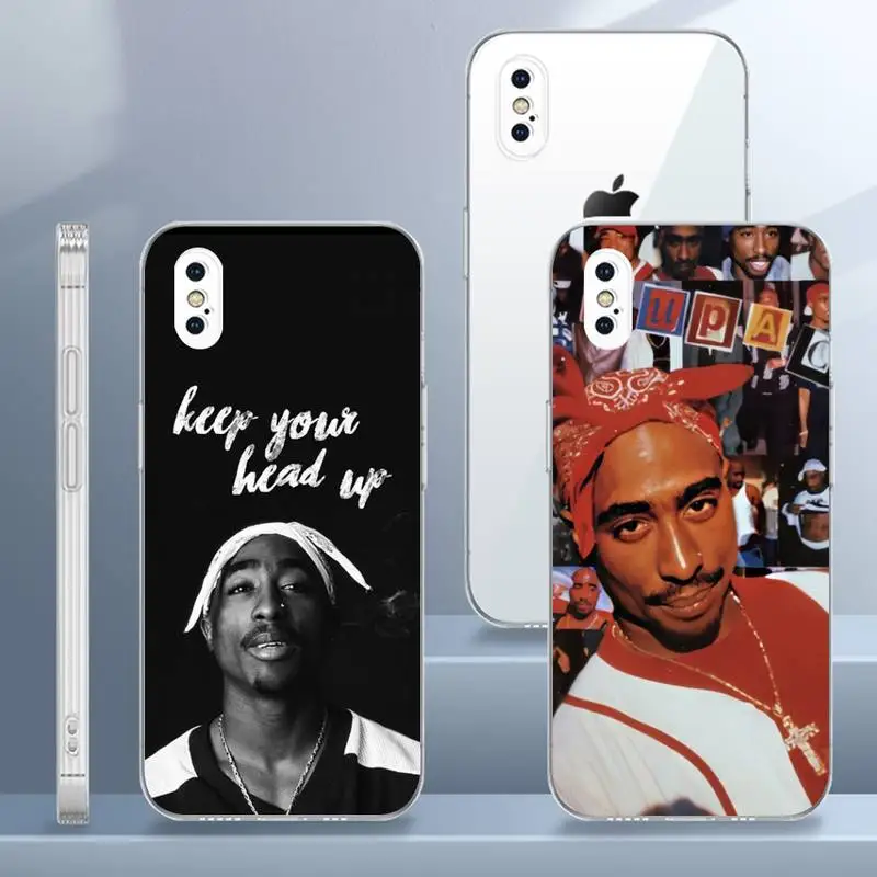 

Rapper 2pac Tupac Phone Case Transparent For iPhone 13 12 Mini 11 Pro X XR XS Max 7 8 6 6s Plus SE