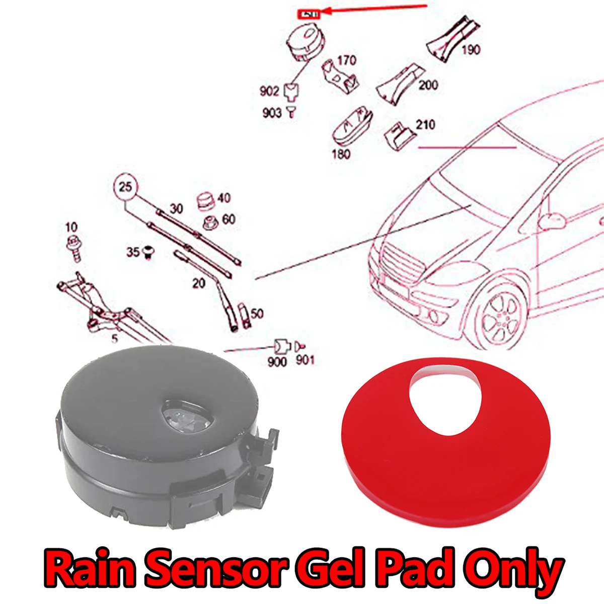 Rain Light Sensor Gel Pad For Nissan Qashqai J10 Dualis Adhesive Film Silicone Sticker Windscreen Chip Repair Fix Tape 06 - 2014 images - 6