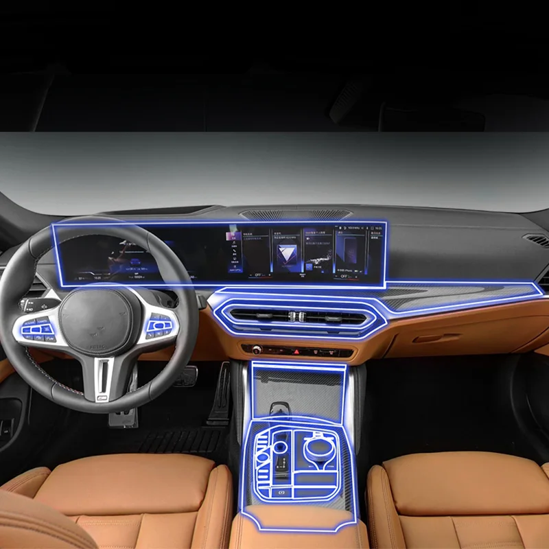 

Прозрачная защитная пленка из ТПУ для BMW i4 i3 2022, наклейки для салона автомобиля, центральное управление, Воздушная панель, навигация, дверные окна