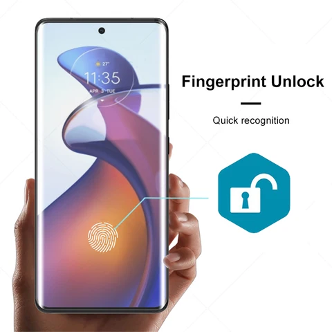 3D изогнутое закаленное стекло с полным клеем и УФ-излучением для Motorola MOTO Edge 30 Ultra Защитная пленка для экрана 60S 50 60 Fusion G85 2024 Plus 2023