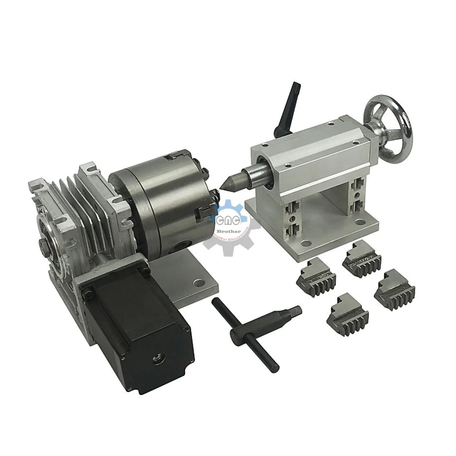 4-осевой вращающийся Расширенный роторный и 3-х кулачковый 80 мм Φ патрон Nema23