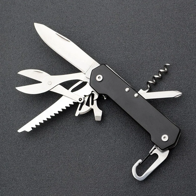 

Stainless Steel Multifunctional Folding Knife High Quality Outdoor Portable Emergency Combination Tool With Scissors Wine Opener