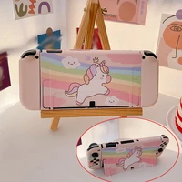 cute for switch oled protective case soft tpu cover kawaii pink silicone protective cover for nintendo switch oled accessories