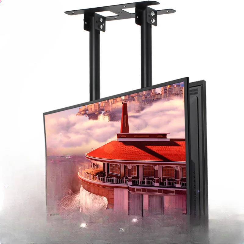 Двойной экран 60/65/70/75/80/85/86/100 дюймов многоэкранный телевизор Потолочная подвесная