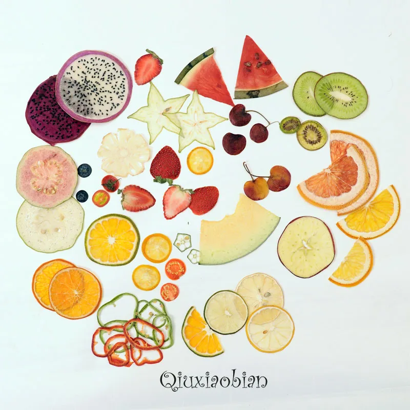 

40 шт. сушеные прессованные смешанные экзотические фрукты + овощи рельефные зеркальные фоторамки для ювелирных изделий ручная работа Сделай...