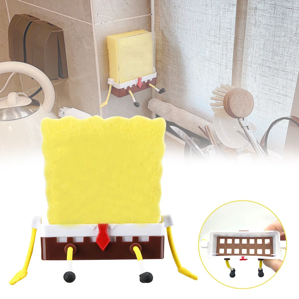 

2022 New Cute Cartoon Sponge Holder Kitchen Household Organizer Storage Utensils Drain Rack Novel Home Accessories