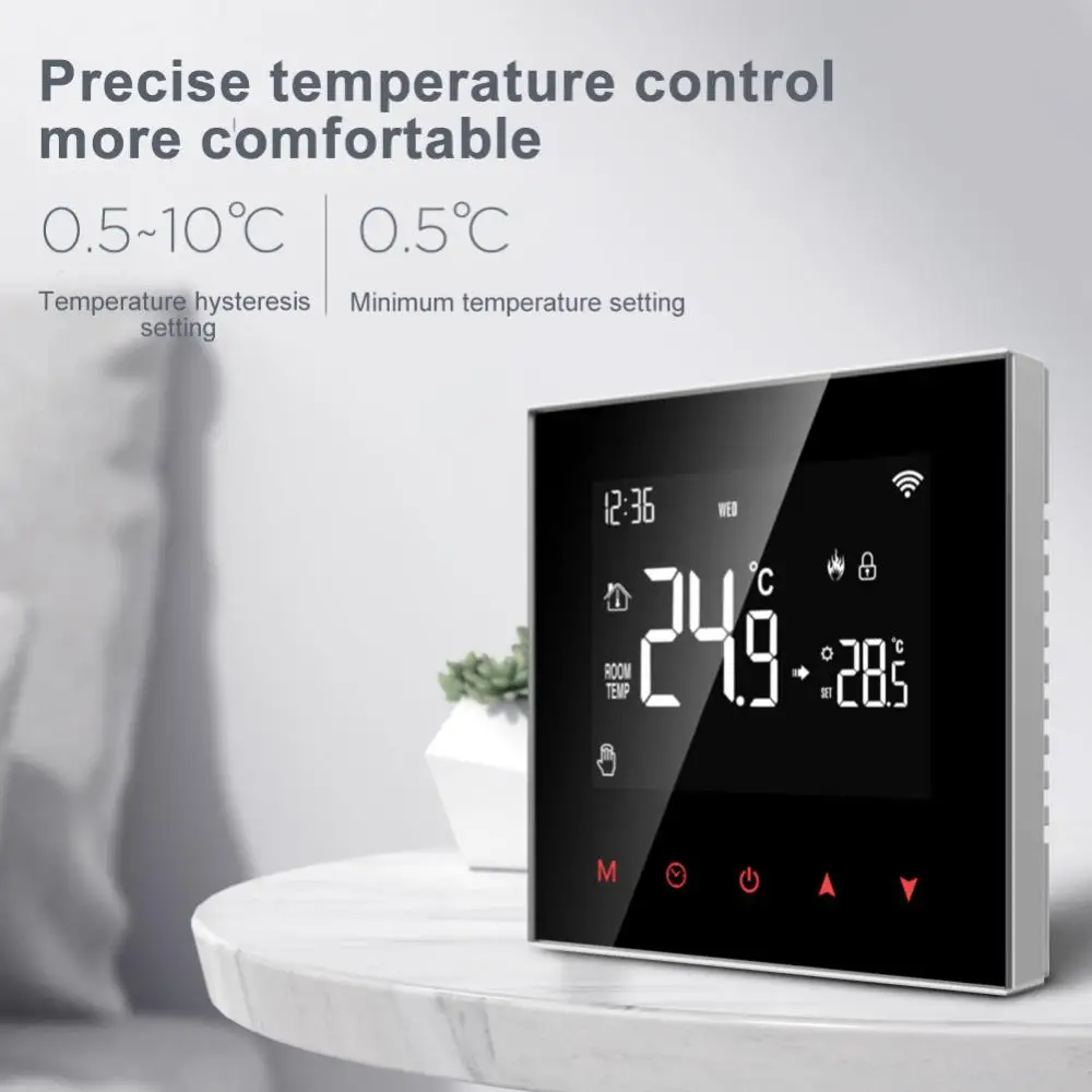 

Heating Water Boiler Temperature Semsor 3a 16a Programmable Wifi Smart Thermostat Auto Mode Manual App Control Tuya