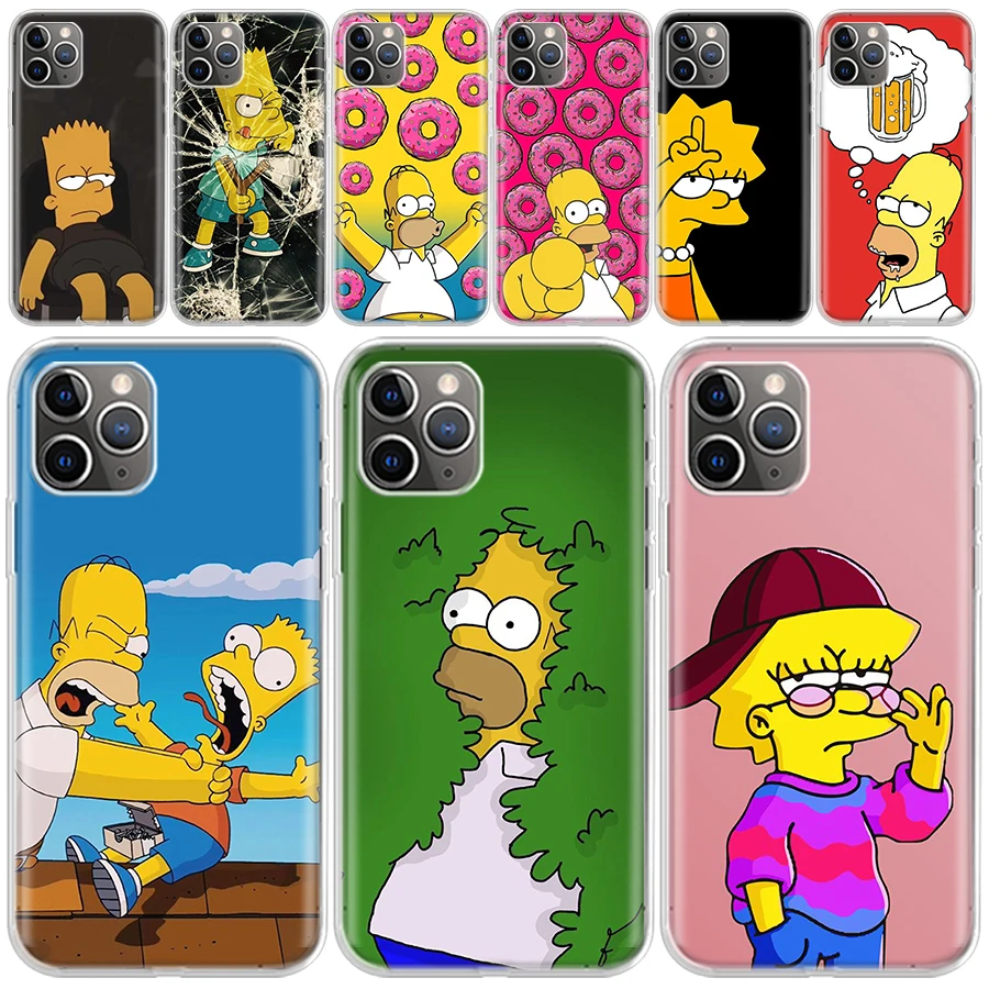 

Мультяшный прозрачный мягкий чехол для телефона Homers-S-Simpsons для iPhone 14 13 12 11 Pro Max 7 Plus Apple XS XR X SE 8 6 + 6S 5