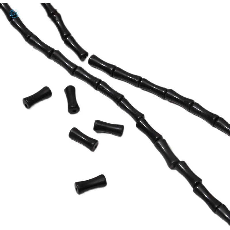 Китайский Sle натуральный камень бамбуковая секция трубка из бисера DIY ожерелье