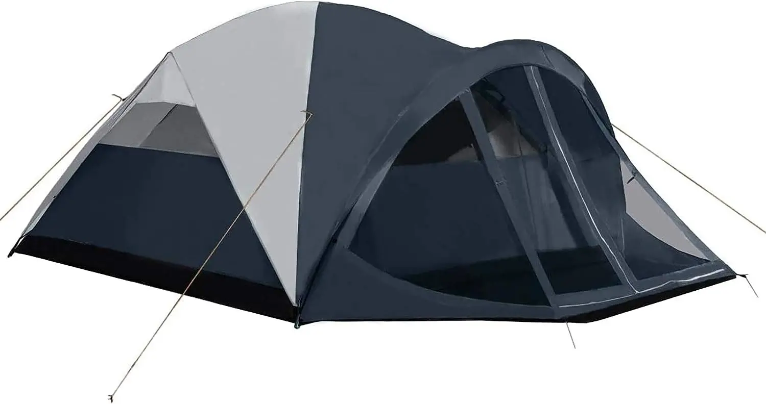 

Pass 6 Person Dome Tent w/ Removable Rain Fly and Screen Room, Water Resistant - Navy/Gray Fire pit Gas station Charcoal starter