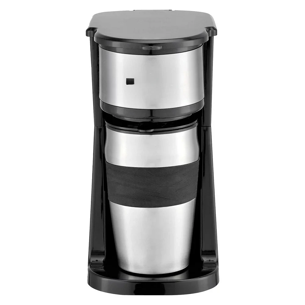 

Portable Single-Serve Coffee Brewer with 14 oz Travel Mug, Black