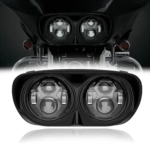 Road Glide 5-3/4 "двойной светодиодный проектор для фар, черный/хромированный DOT 5,75-дюймовый мотоциклетный фонарь для Touring Road Glide 1998-2013