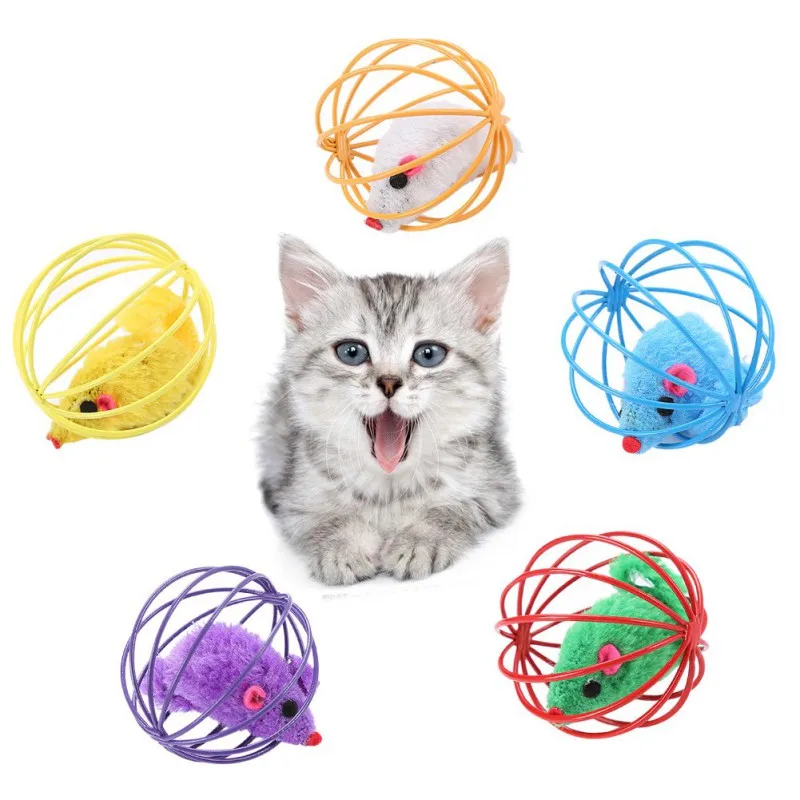 

Cat Interactive Toy Scratch Ball Simulated Mouse Rat Mice Cage Colorful Kitten Teaser Cat Toys Pet Supplies Cat Toys Interactive