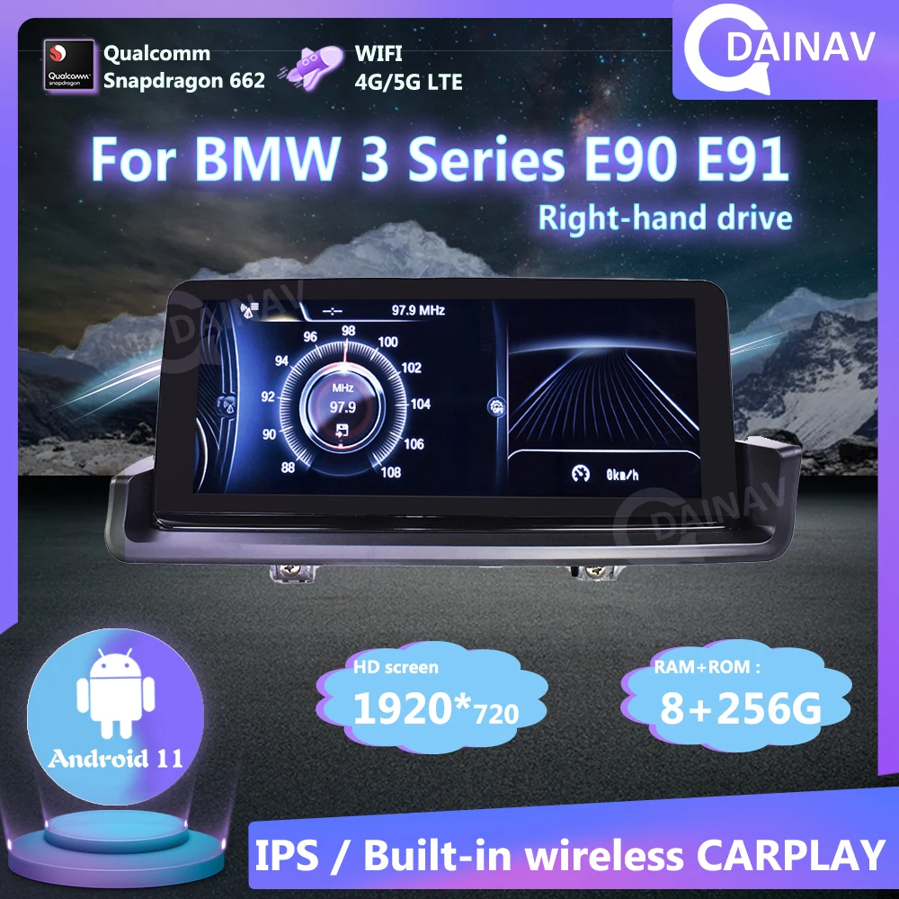 

Автомобильный радиоприемник на Android 11,0 для BMW 3 серии E90 E91 E92 E93 2005-2012 RHD правая рука GPS-навигация мультимедийный стерео плеер