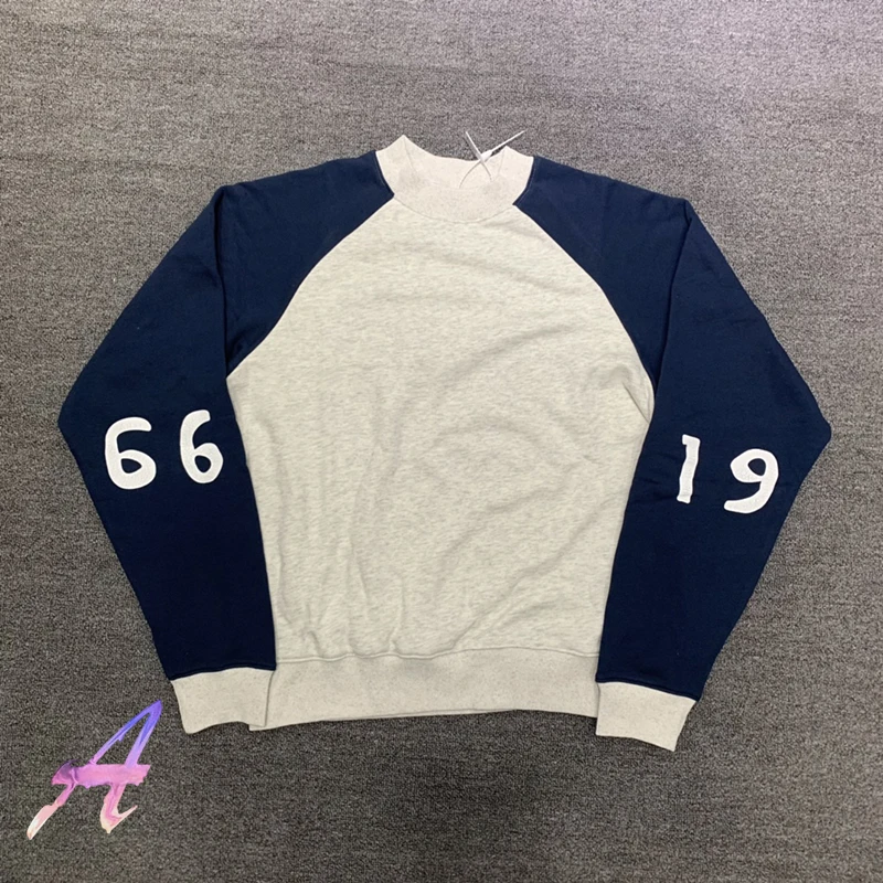 

KAPITAL Sweatshirts Japanese Trend Color-blocking Pullover Cracked Printed Cotton Half Turtleneck Long-sleeved Sweater