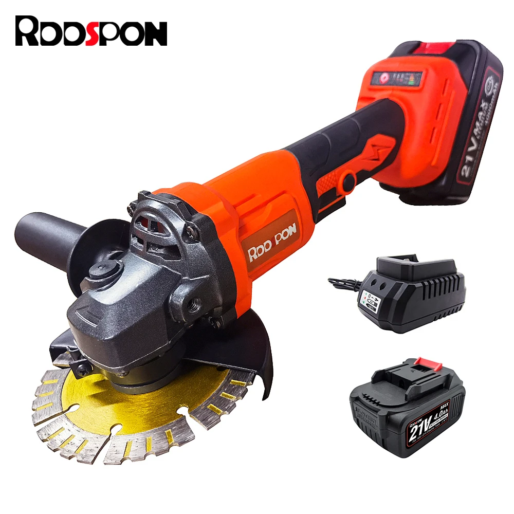 

RDDSPON 125MM M14 Brushless Cordless Angle Grinder 3 Variable Speed Electric Polishing Cutting Machines For Makita 18V Batteries