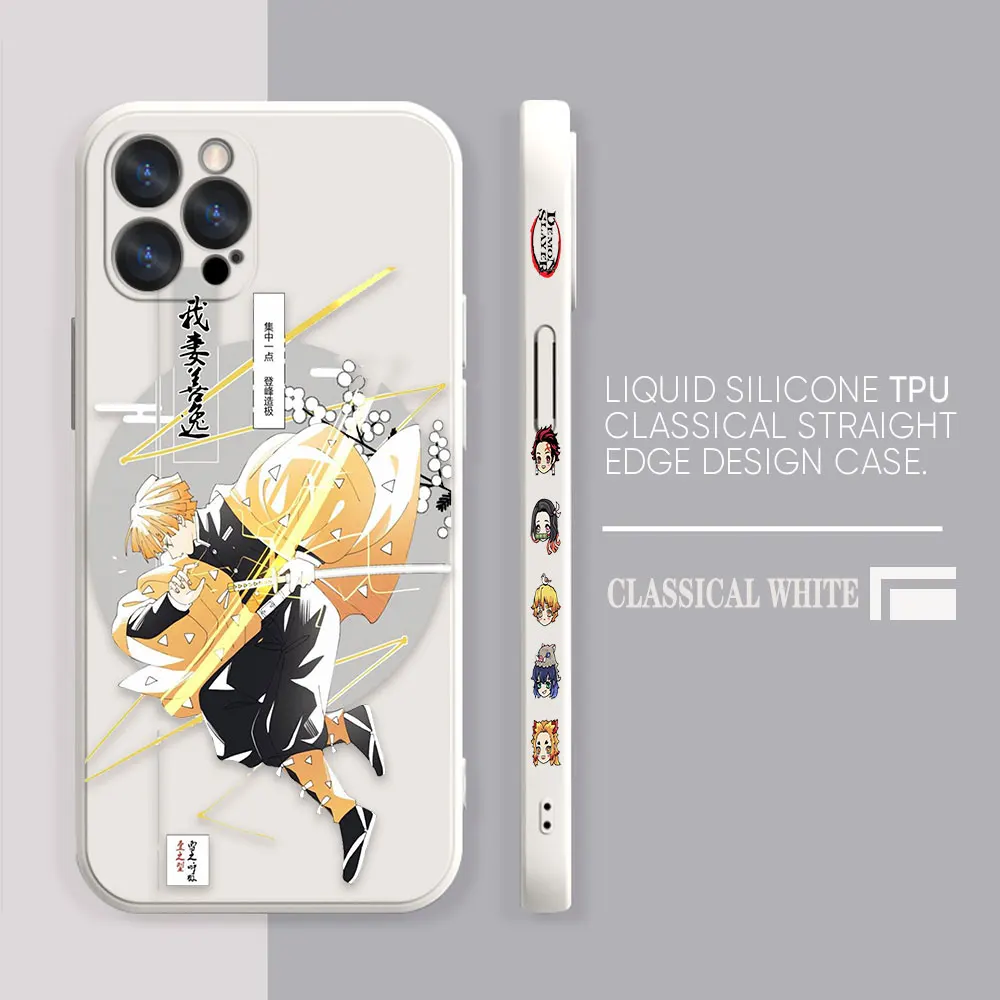 Case For Apple iPhone 14 13 12 11 Pro XS Max Mini X XR SE 7 8 6S Plus Case Funda Cqoue Shell Capa Kimetsu No Yaiba Demon Slayer